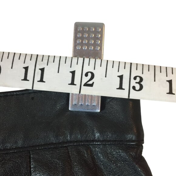 Vintage West Bay Black Leather Pencil MIdi Skirt Size 8  26X28 - Picture 4 of 8